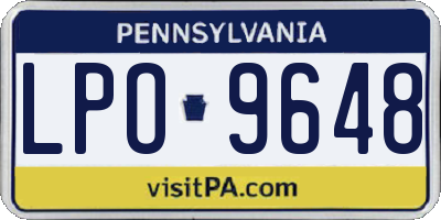 PA license plate LPO9648