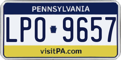 PA license plate LPO9657