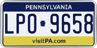 PA license plate LPO9658