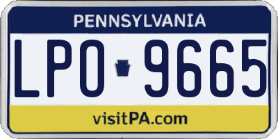PA license plate LPO9665