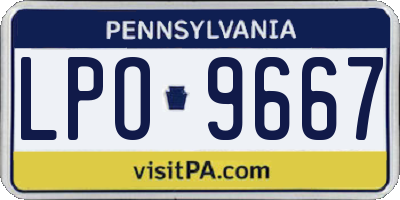 PA license plate LPO9667