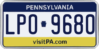 PA license plate LPO9680