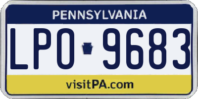 PA license plate LPO9683