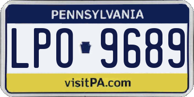 PA license plate LPO9689