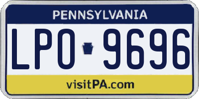 PA license plate LPO9696
