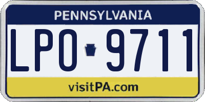 PA license plate LPO9711