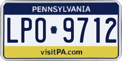 PA license plate LPO9712