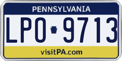 PA license plate LPO9713