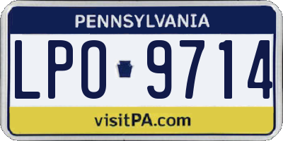 PA license plate LPO9714