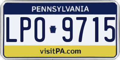 PA license plate LPO9715