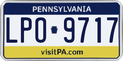 PA license plate LPO9717