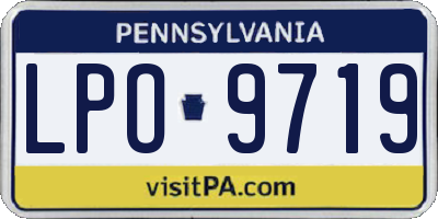 PA license plate LPO9719