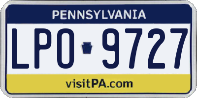 PA license plate LPO9727