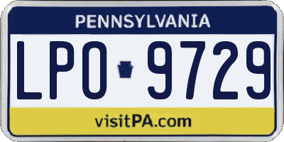PA license plate LPO9729