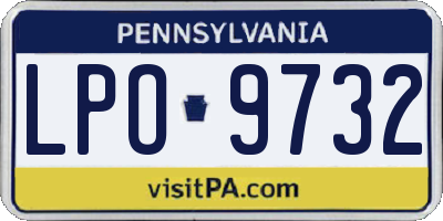 PA license plate LPO9732