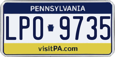 PA license plate LPO9735