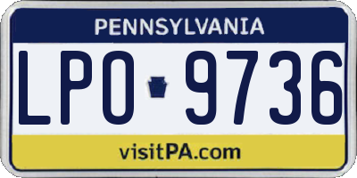 PA license plate LPO9736