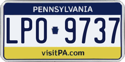 PA license plate LPO9737