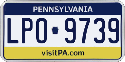 PA license plate LPO9739