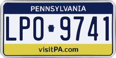 PA license plate LPO9741