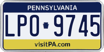 PA license plate LPO9745