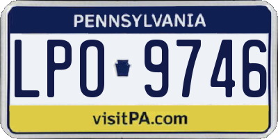 PA license plate LPO9746