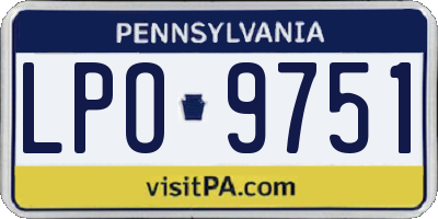 PA license plate LPO9751