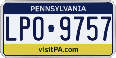 PA license plate LPO9757