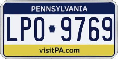 PA license plate LPO9769