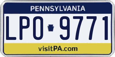 PA license plate LPO9771