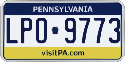 PA license plate LPO9773