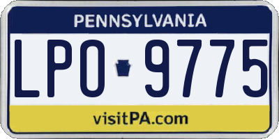 PA license plate LPO9775