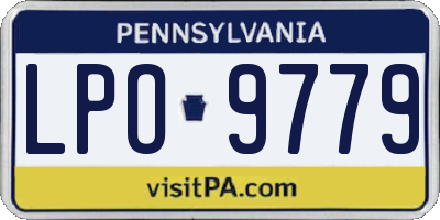 PA license plate LPO9779