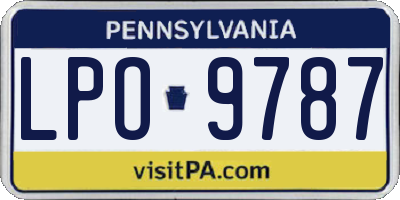 PA license plate LPO9787