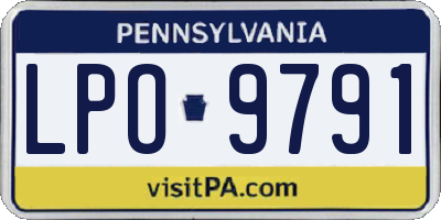 PA license plate LPO9791