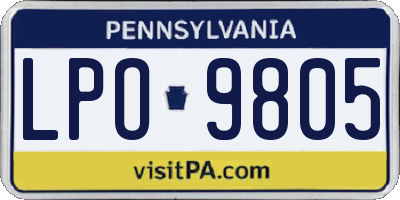 PA license plate LPO9805