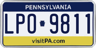 PA license plate LPO9811