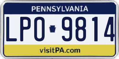 PA license plate LPO9814