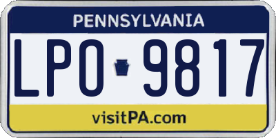 PA license plate LPO9817
