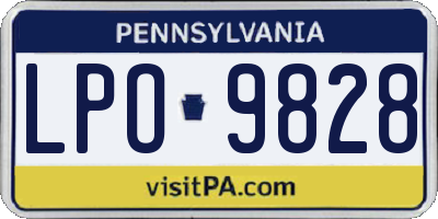 PA license plate LPO9828