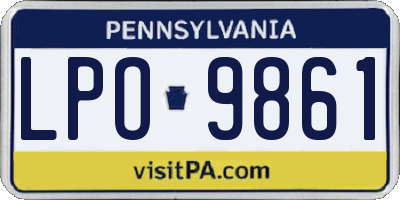 PA license plate LPO9861