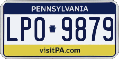 PA license plate LPO9879