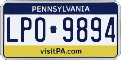 PA license plate LPO9894