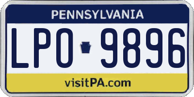 PA license plate LPO9896