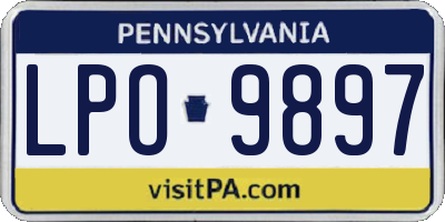 PA license plate LPO9897
