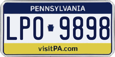 PA license plate LPO9898