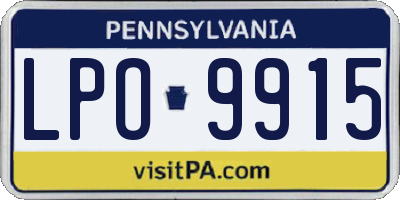 PA license plate LPO9915