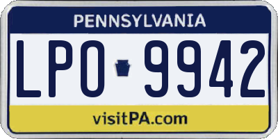 PA license plate LPO9942