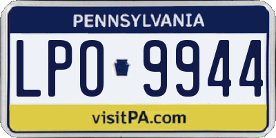 PA license plate LPO9944