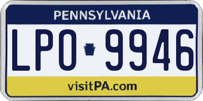 PA license plate LPO9946